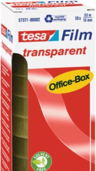 Actual product image tesa 10x tesafilm TRANSPARENT - with strong adhesion - ageing-resistant and tear-proof (15 mm)