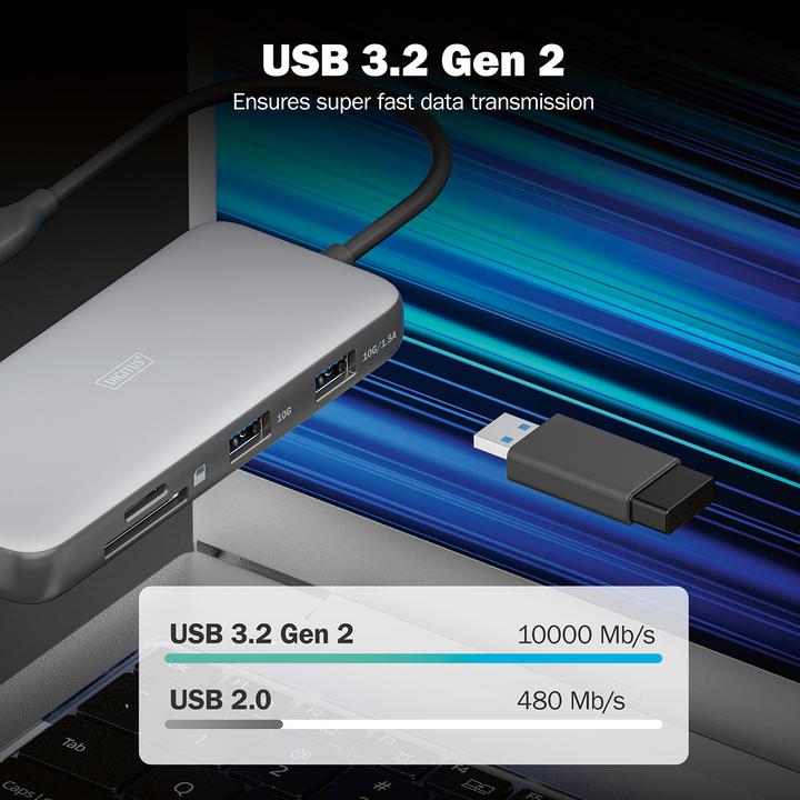Actual product image Digitus USB-C docking station, 7-port (USB-C, 7 Ports)