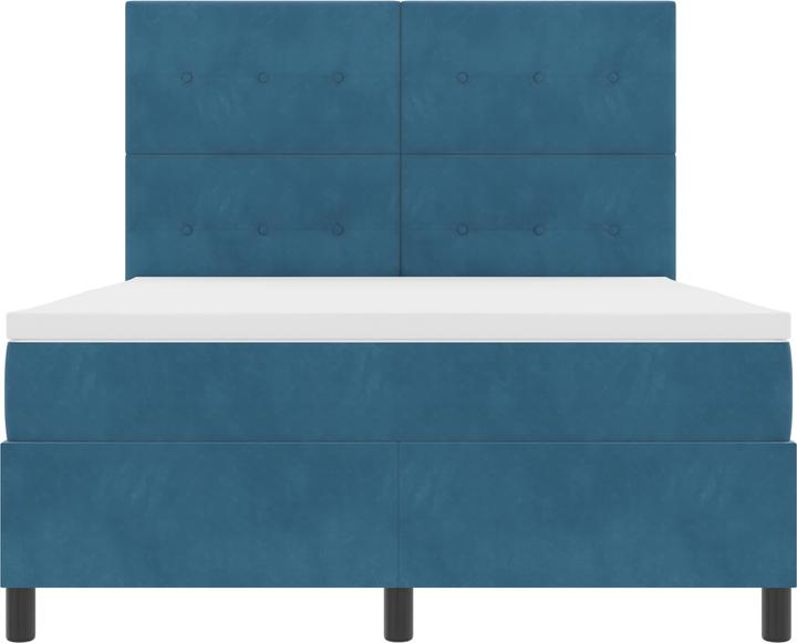 Produktbild VidaXL Boxspringbett mit Matratze Dunkelblau 160x200 cm Velours (160 x 200 cm, Federkern)