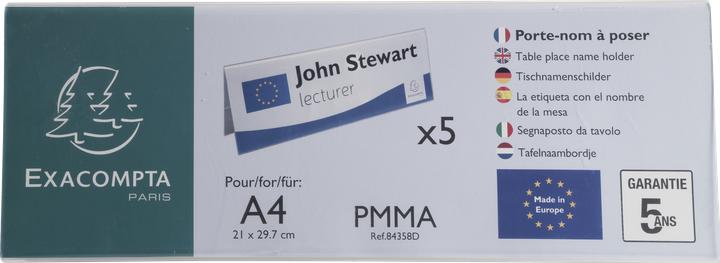 Exacompta Tischnamenschilder (A4, Quer)