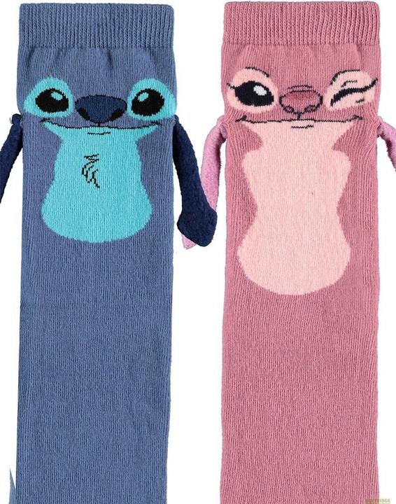 Actual product image Difuzed Lily & Stitch - Let's Hold Hands Novelty Socks (1 pack) - 39/42 (Single pack, 39, 42)