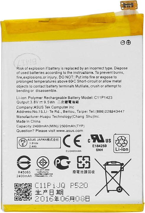 Actual product image ASUS C11P1423 2500 mAh battery