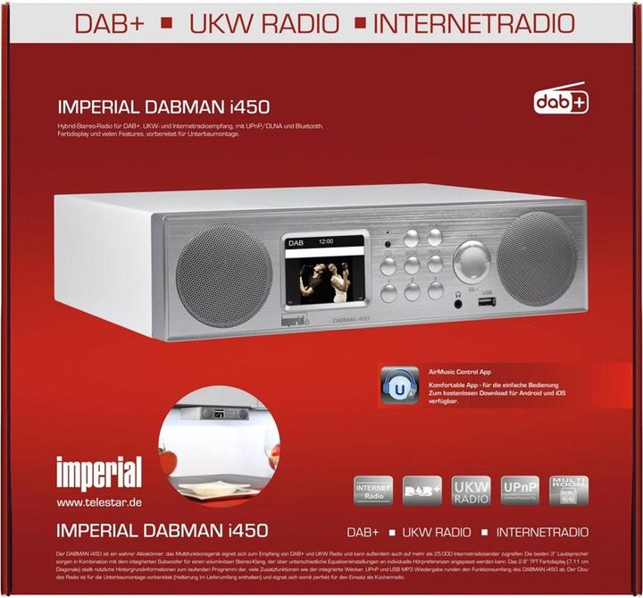 Immagine prodotto Imperial Dabman i450 (Web radio, DAB, FM, VHF, Bluetooth, WiFi)