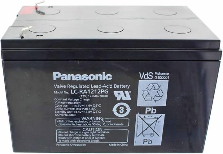 Actual product image Panasonic Battery LC-RA1212PG, plug-in contacts 4.8mm (12 V, 12 Ah)