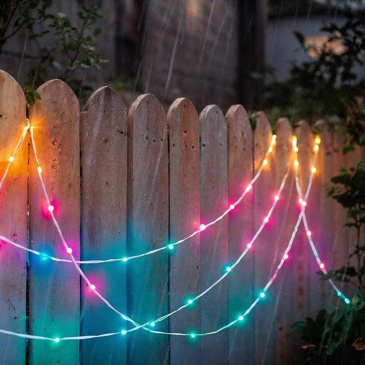 Produktbild Hama Smarte LED-Lichterkette, WLAN, Farbwechsel, dimmbar, aussen, IP44, 10m, Bunt (1 m)