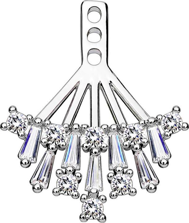 Star Piercing Ohrring Ear Jacket silber Kronleuchter
