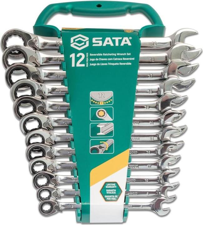 Image du produit SATA Clé à oeil, 12 pcs. Avec cliquet Avec interrupteur