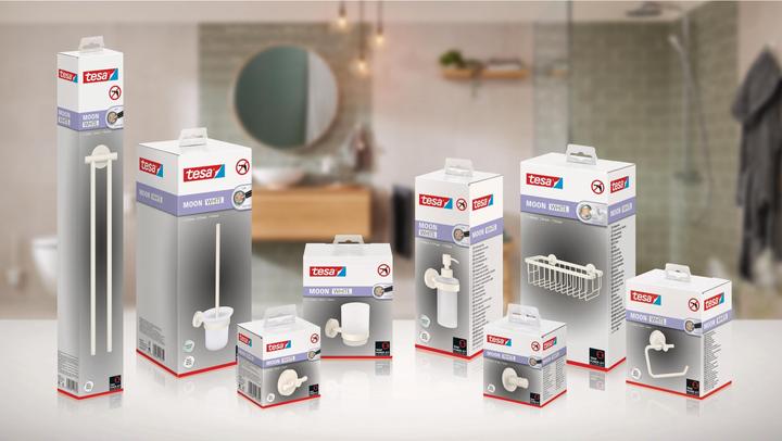 Produktbild tesa MOON WHITE Seifenspender inkl. Klebelösung ohne Bohren