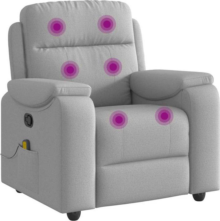 Immagine prodotto VidaXL Poltrona massaggiante in tessuto cloud grey poltrona TV massaggiante