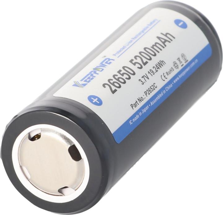 Image du produit Keeppower Akku 26650 - PCB geschützt 69,5x26,8mm (1 pcs, 26650, 5200 mAh, Batterie)