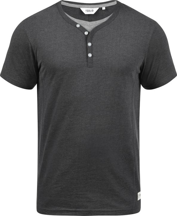 Actual product image Solid Dorian Men's T-Shirt Short Sleeve Shirt Tee With Grandad-Neck (S)
