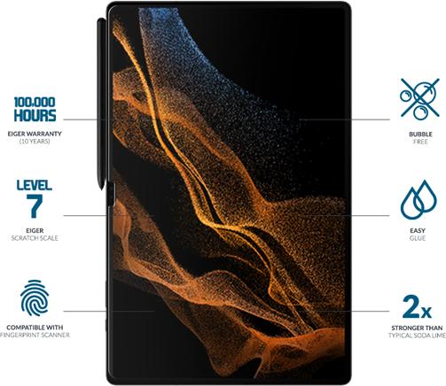 Immagine prodotto Eiger Mountain Glass Clear Tablet (1 Pezzo/i, Galaxy Tab S8 Ultra, Galaxy Tab S10 Ultra, Galaxy Tab S9 Ultra)