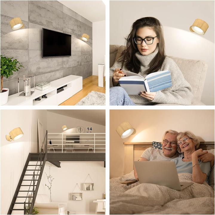 Actual product image Lumina Swiss Innovate wood LED wall light (450 lm)