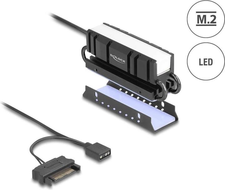 Produktbild Delock M.2 Kühlkörper für SSD 2280 mit RGB LED Beleuchtung