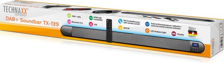 Produktbild Technaxx Soundbar DAB+ TX 139 mit Hintergrundbeleuchtung (40 W, 2.0 Kanal)