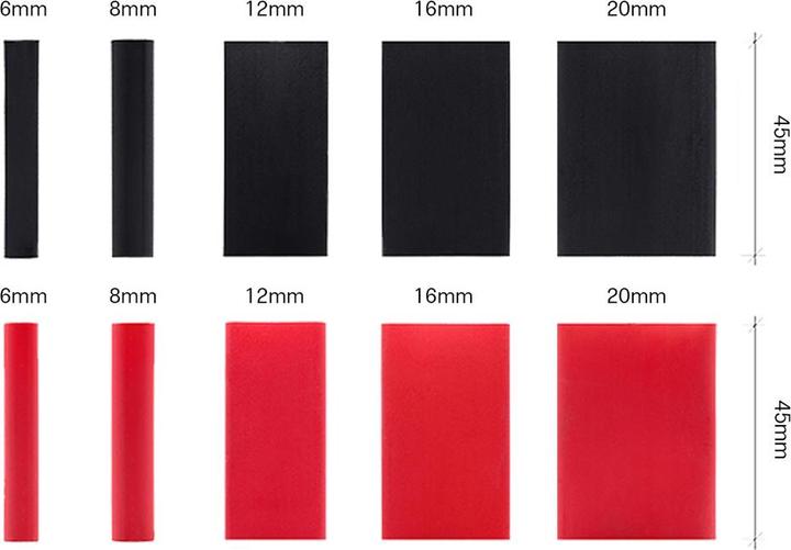 Produktbild Offgridtec Schrumpfschlauch Sortiment Schwarz Rot 4:1 Ratio mit Kleber Doppelwandig 190 Stück 45mm Länge (190 x)