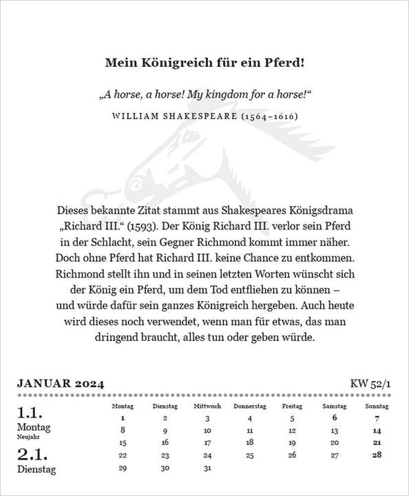 Actual product image The big English language calendar 2025 (Hardcover, German)