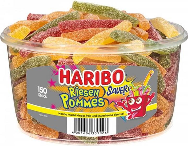 Produktbild Haribo Gelbe Riesen Pommes Fruchtgummi 150 St. (1 Stk., 1200 g)