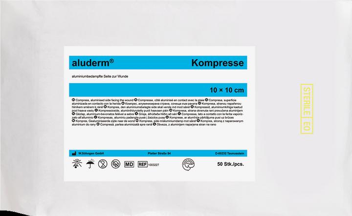 Actual product image Söhngen aluderm® compress, sterile packaging, pack of 50, LxW 100 x 100 mm.