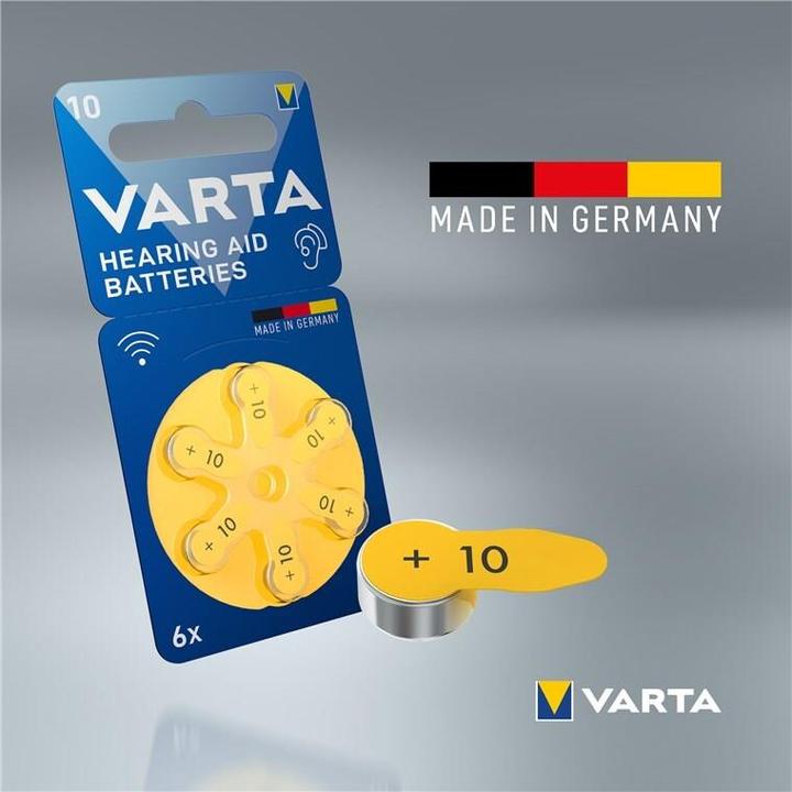 Actual product image Varta Hearing aid batteries type 10 1.4V (6-pack) (6 pcs., 10, 105 mAh)