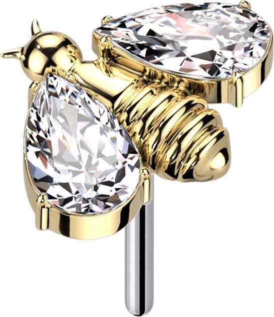 Immagine prodotto Star Piercing Anello in argento con cuore in cristallo (Acciaio chirurgico 316L)