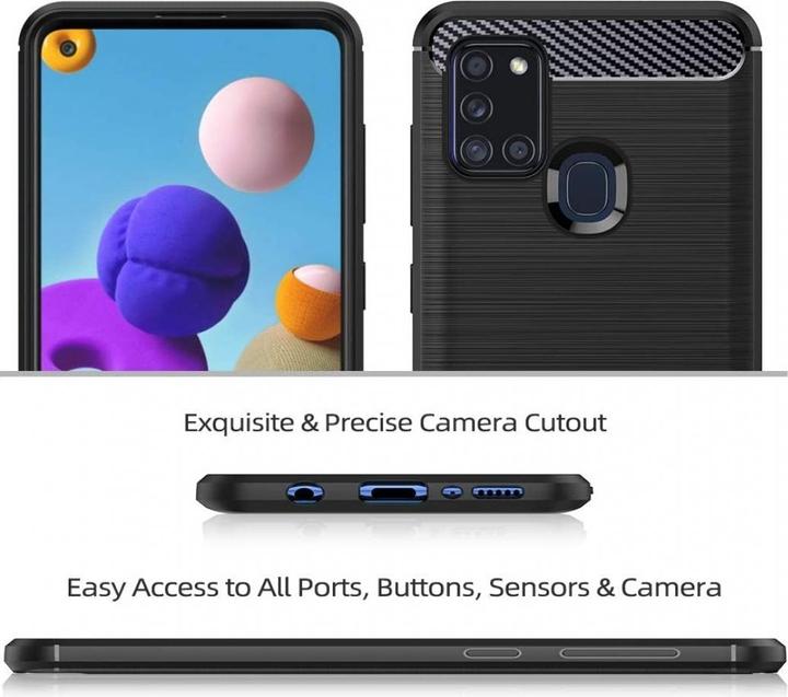 Produktbild Screenguard Samsung Galaxy A21s Hülle Carbon Brushed Soft TPU (Samsung Galaxy A21s)