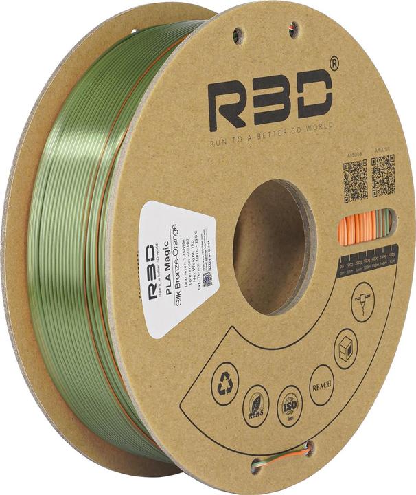 Immagine prodotto R3D eSilk Magic-PLA Bronzo-Arancione Filamento 1,75mm 1Kg (PLA, 1.75 mm, 1000 g, Arancia)