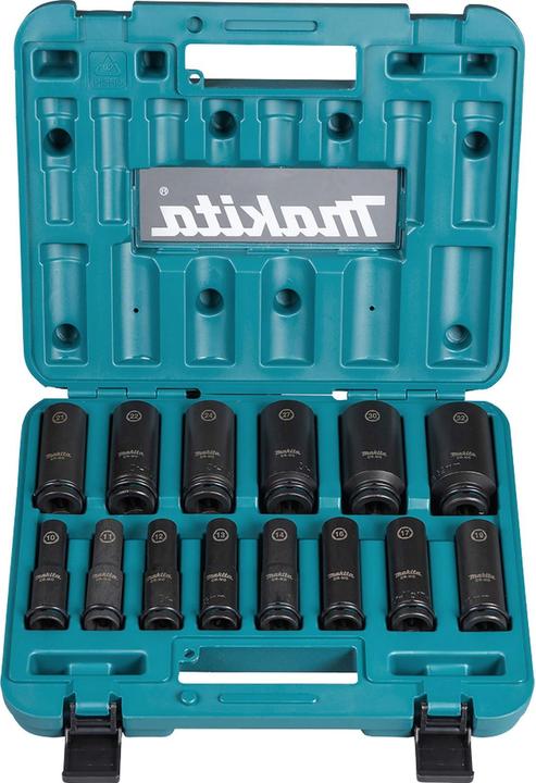 Makita B-52308 (32 mm, 16 mm, 15 mm, 28 mm, 17 mm, 13 mm, 10  mm, 22 mm, 19 mm, 31 mm, 14 mm, 25 mm, 30 mm, 26 mm, 21 mm, 18 mm, 23 mm, 12 mm, 24 mm, 29 mm, 20 mm, 27 mm, 11 mm)