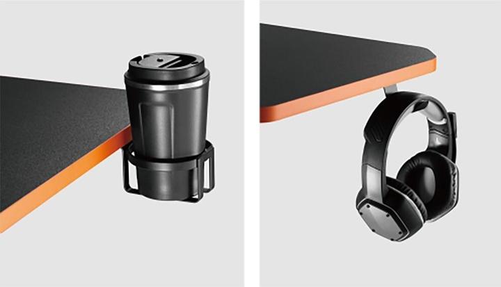 Actual product image Maclean NanoRS gaming desk with monitor shelf max. 50 kg height 850 mm Black RS170