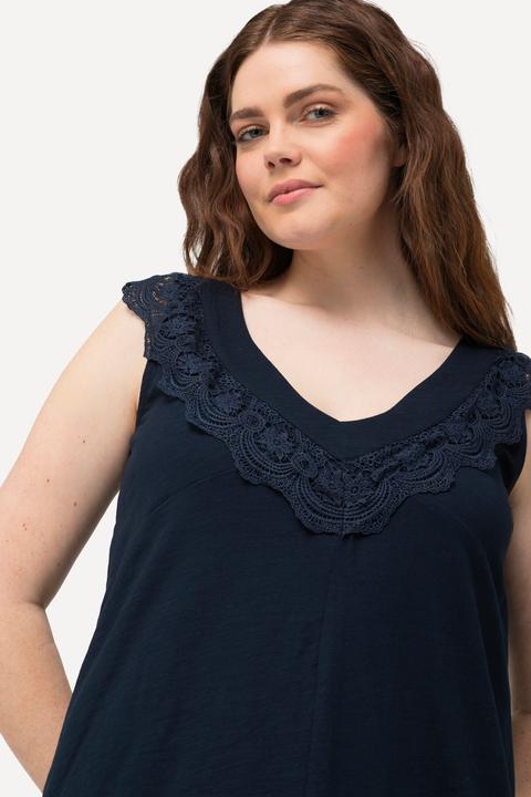 Produktbild Ulla Popken Longtop, Spitze, V-Ausschnitt, ärmellos (42, 44)