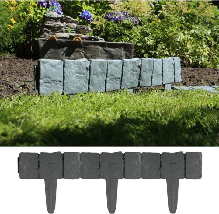 Produktbild Mojawo Beeteinfassung Rasenkante Beetumrandung Steinoptik 10 Stück (250 cm)