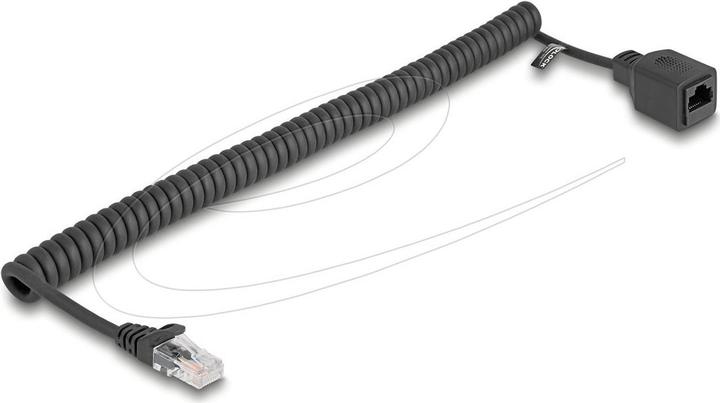 Image du produit Delock RJ45 Spiralkabel Stecker zu Buchse Cat.5e UTP 0,8 m b (U/UTP, CAT5e, 2 m)