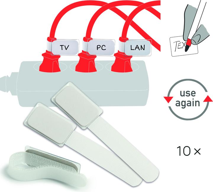 Immagine prodotto Label-the-cable LTC Mini Fascette in Velcro, confezione da 10 (Fascette in velcro, 90 mm, 10 pz.)