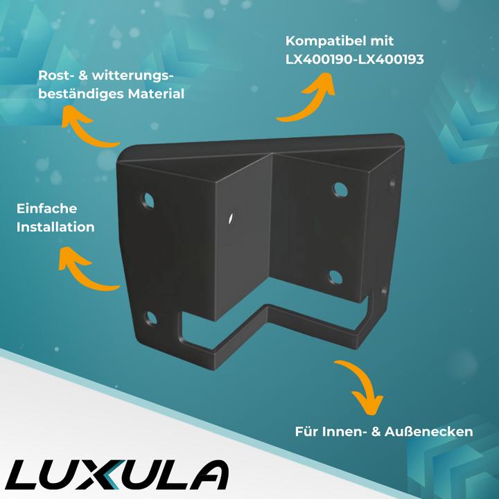 Produktbild Luxula Eckwandhalterung für Fluter LX400190, 191, 192, 193, schwarz