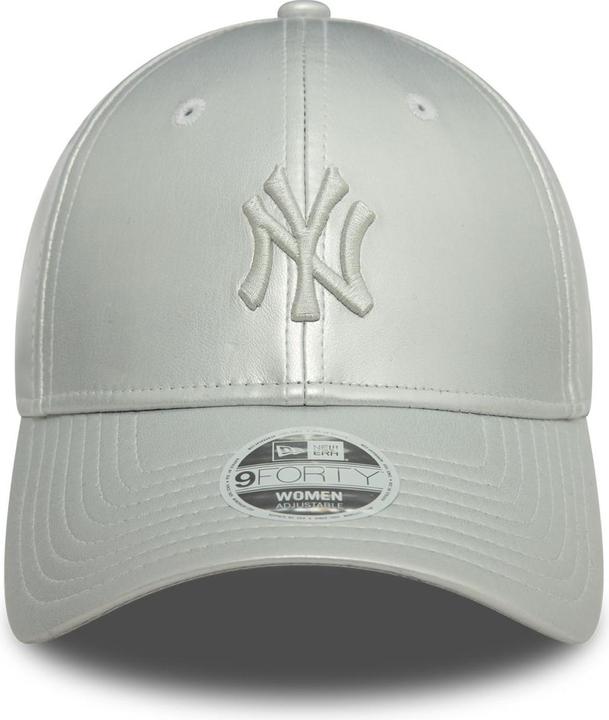Produktbild New Era 9Forty Damen Cap - KUNSTLEDER NY Yankees silber