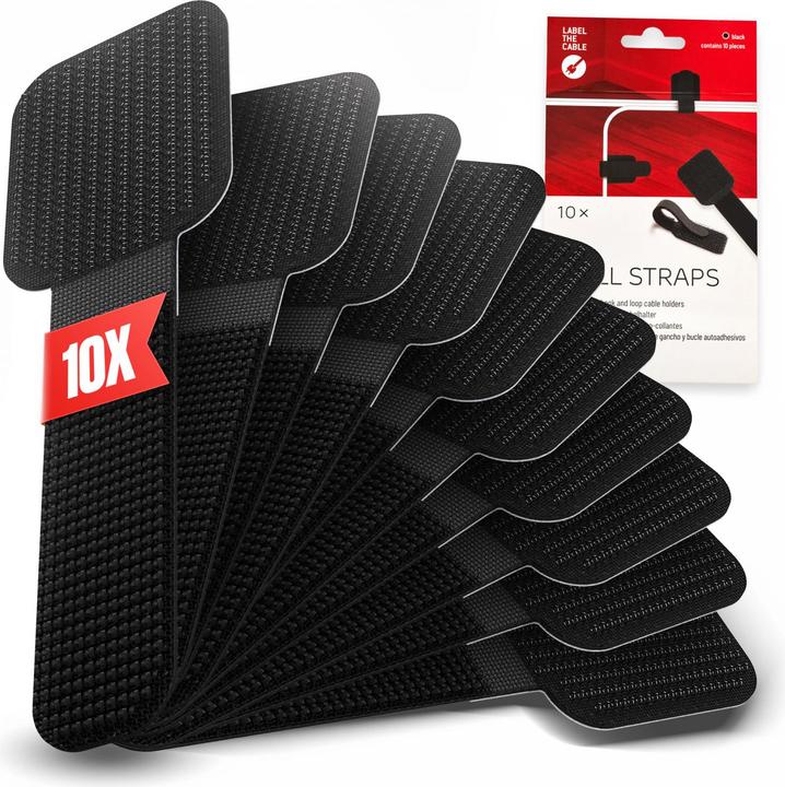 Image du produit Label-the-cable LTC Wall Velcro Cable Ties, pack of 10 (Serre-câbles velcro, 90 mm, 10 pcs)