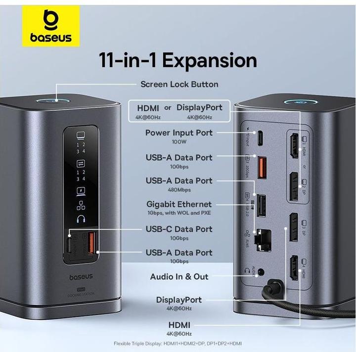 Produktbild Baseus Spacemate 11-in-1 Docking Station (USB-C, 11 Ports)