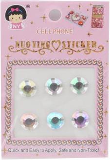 Produktbild Hermex Glitzer Home Button Deko Strass Steine selbstklebend - Transparent