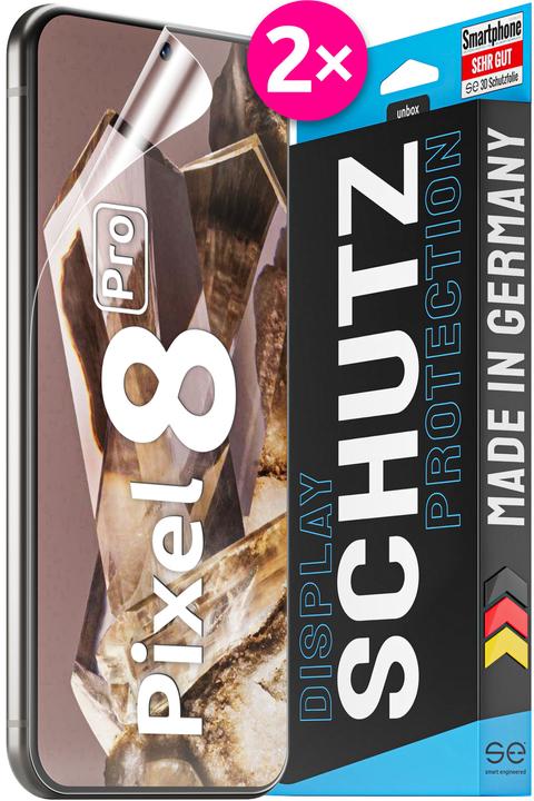 Smart Engineered se 3D Schutzfolie Google Pixel 8 Pro (VPE 2) (2 Stück, Google Pixel 8 Pro)
