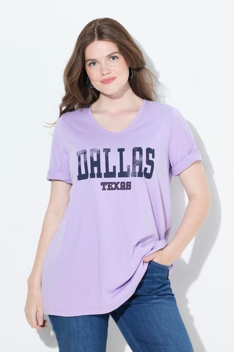 Produktbild Ulla Popken T-Shirt, Schriftdruck, A-Linie, Rundhals, Halbarm (60)