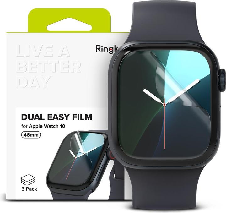 Ringke Dual Easy 3-pack protective foil for Apple Watch 10 46 mm