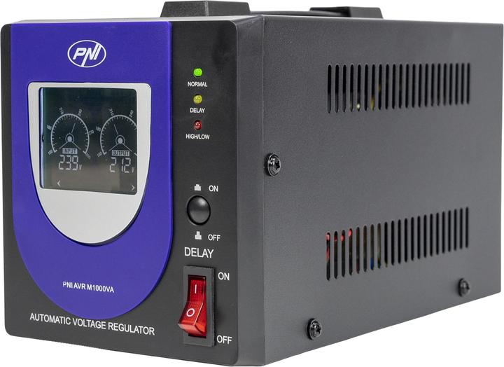 Produktbild PNI Spannungsstabilisator mit Relais AVR M1000VA, 2,7A, 600W, 1000VA (1000 VA, 600 W, Online-Doppelwandler USV)