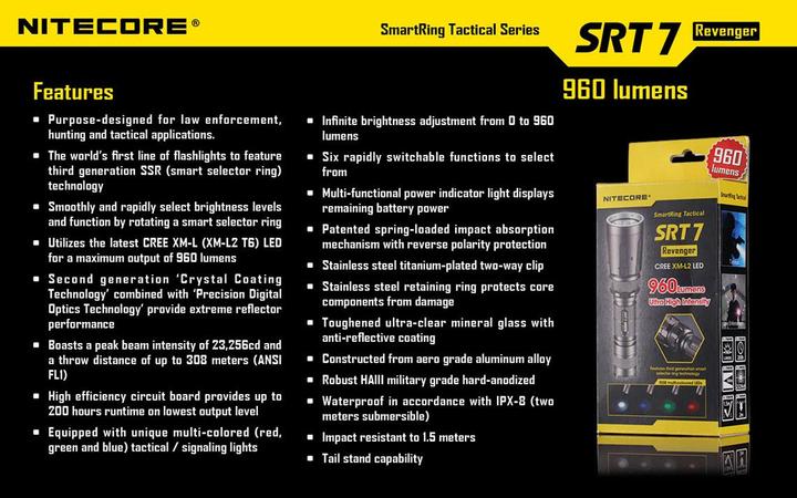 Produktbild Nitecore Srt7 (15.80 cm, 960 lm)
