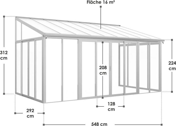 Produktbild Juskys Wintergarten mit Doppel-Schiebetüren