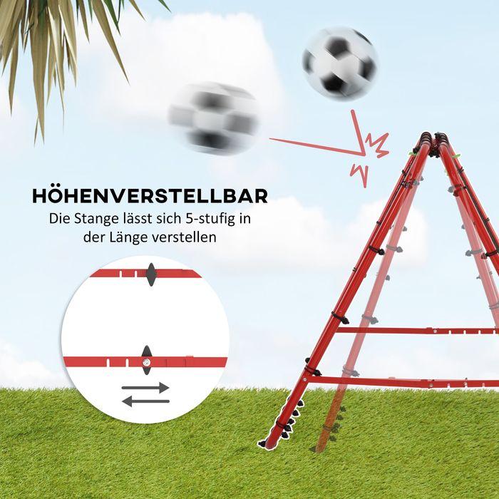 Immagine prodotto Swisshandel24 Fussball Rebounder Kickback Tor Rückprallwand Netz beidseitiger Rückprall, rot