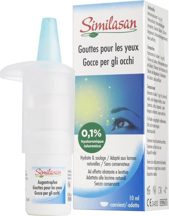 Actual product image Similasan Eye drops with 0,1% hyaluron (10 ml, Eye drops with 0.1% hyaluronic acid)