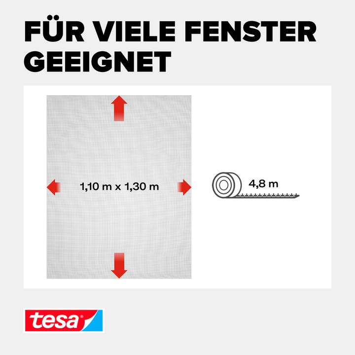 Actual product image tesa Insect screen STANDARD for windows, with Velcro tape, without drilling (110 x 130 cm)