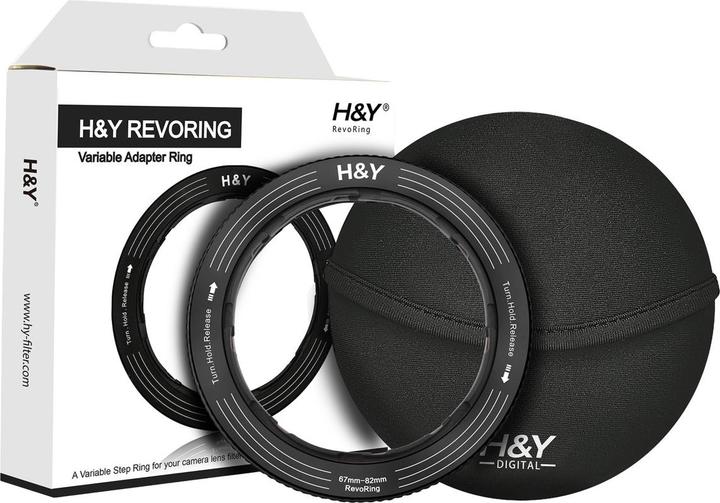 Immagine prodotto H&Y RevoRing 67-82mm Variable Adapter For 82mm - Grey (HY-RS82-T) (Adattatori per filtri, 82 mm)