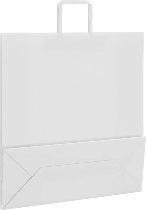 Produktbild VidaXL Kraftpapiertüten 50 Stk. mit Henkel Weiss 45x17x48 cm Papiertüte (Geschenktüte, 50 x)