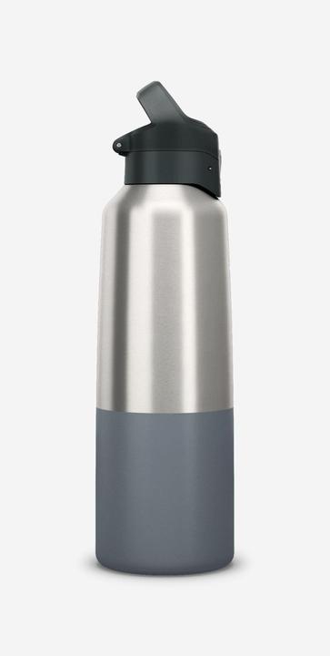 Quechua 1 L insulated stainless steel flask 900 with quick-release cap for hiking - Grey (1 l)